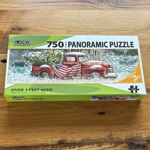 LANG 750-Piece Panoramic Puzzle - Red Truck with American Flag